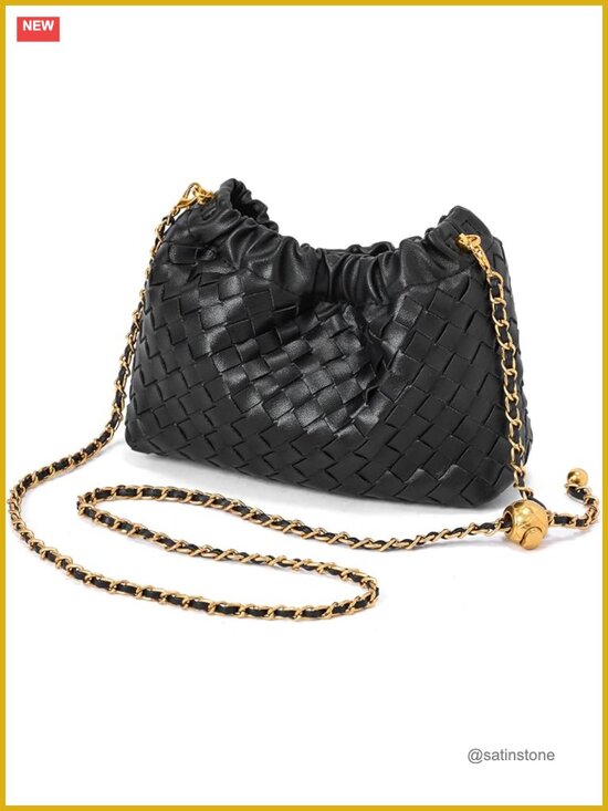 Handbags - Woven Crossbody Bag Handbag Evening Purse Adjustable Strap Hobo Clutch